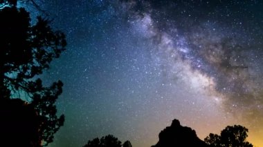 Sedona Samanyolu Galaksisi Dolly 02 Çan Rock Zamanı Hızı Yıldızları