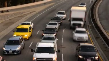Otoyol Trafiği Hızlandırılmış Otoyol Günbatımına Büyüt
