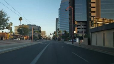 Phoenix Şehir Merkezi Günbatımı Plakası Arizona USA 04