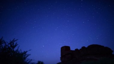 Wupatki Ulusal Anıtı Günbatımından Geceye Dolly Yıldızları Arizona 'daki Hint Harabeleri