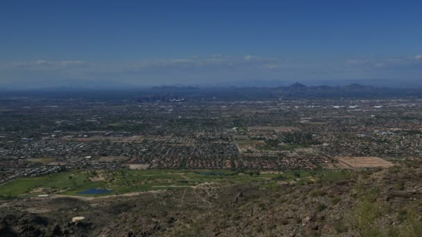 Phoenix Downtown Desde South Mountain Park Dobbins Lookout Arizona Estados — Vídeos de Stock