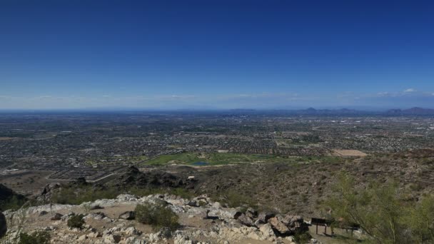 Phoenix Downtown Desde South Mountain Park Dobbins Lookout Arizona Estados — Vídeos de Stock