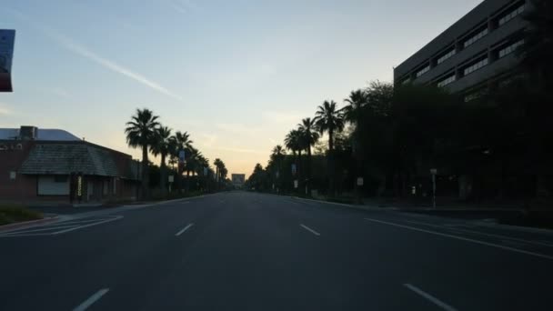 Phoenix Downtown Driving Plate Sunset Arizona Usa — стокове відео