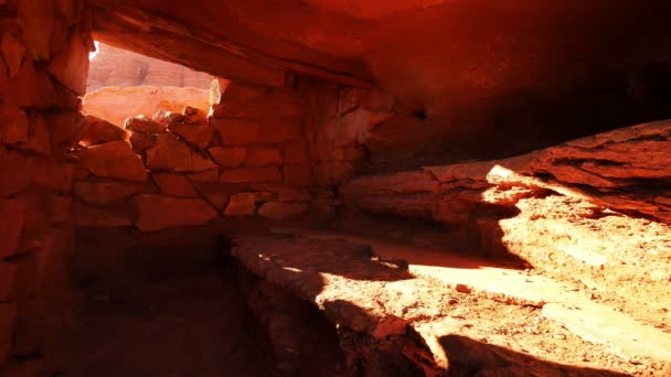 Vermilion Cliffs National Monument Rock Häuser Indianer Ruinen Arizona Usa — Stockvideo