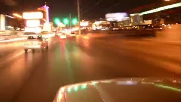 Las Vegas Strip Körtid Lapse Pov Fordon Hyperlapse Skott Nevada — Stockvideo