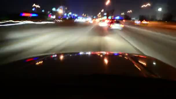 Conduite Hyperlapse Reflections Los Angeles Night Cityscape — Video