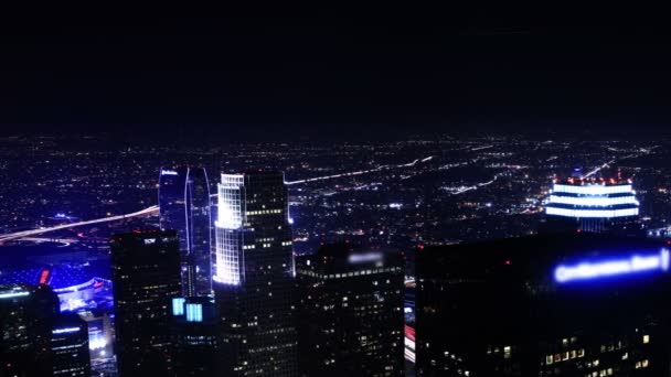 Stadsgezicht Neon Pan Los Angeles Time Lapse Light Trails — Stockvideo
