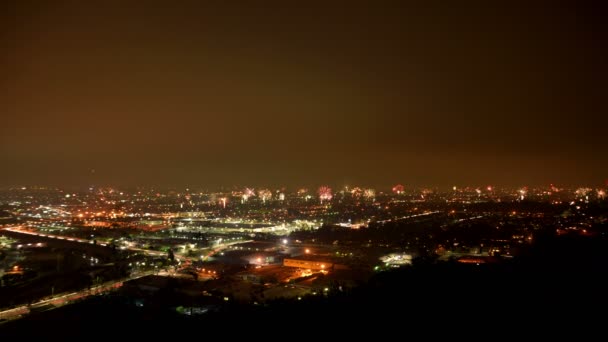 Fogos Artifício Time Lapse Los Angeles — Vídeo de Stock