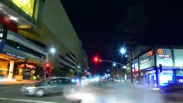 Conducir Hiperlapso Pov Los Angeles Night Cityscape — Vídeos de Stock