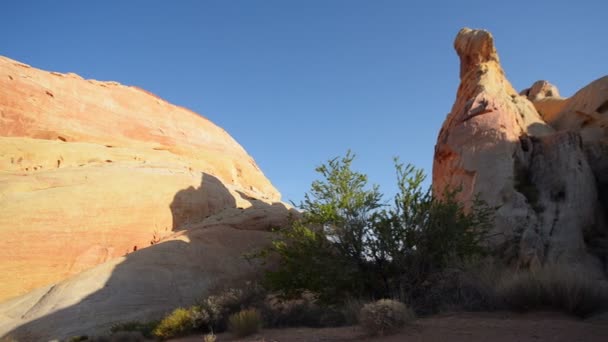 Valley Fire State Park Sunset Dolly Shot Desert Nevada Usa — Video