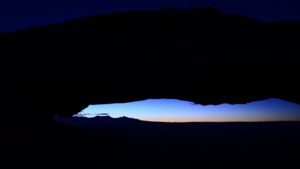 Canyonlands National Park Night Sunrise Mesa Arch Utah Southwest Usa — Stock video