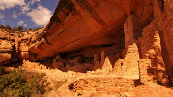 Parque Nacional Mesa Verde Time Lapse Cliff Palace Ruinas Nativas — Vídeos de Stock