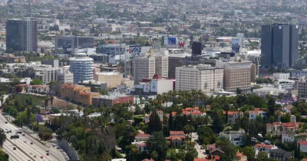 Hollywood Bowl Med Utsikt Över Freeway Los Angeles Kalifornien Usa — Stockvideo