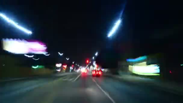 Автомобіль Hyperlapse Pov Los Angeles Night Cityscape — стокове відео