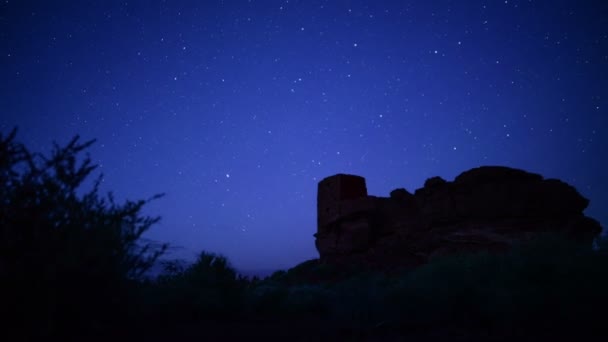 Wupatki Ulusal Anıtı Günbatımından Geceye Dolly Yıldızları Arizona Daki Hint — Stok video