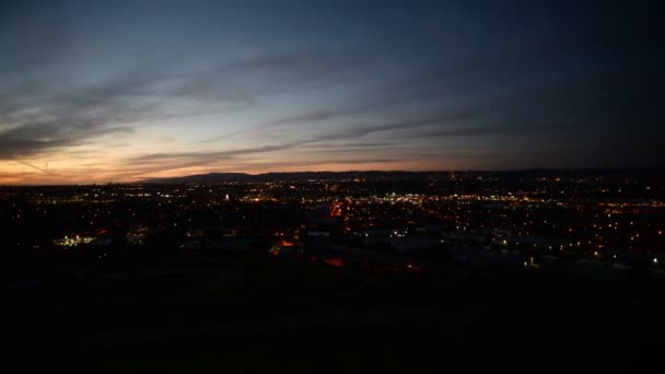 Los Angeles Overzien Time Lapse Pan Zonsondergang Tot Nacht — Stockvideo