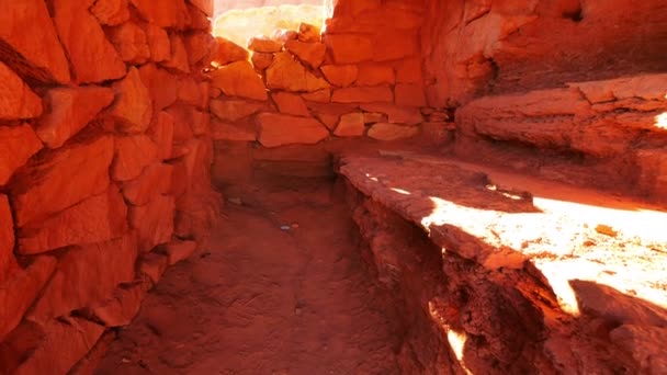 Vermiglio Cliffs National Monument Tilt Rock Houses Rovine Native Americane — Video Stock