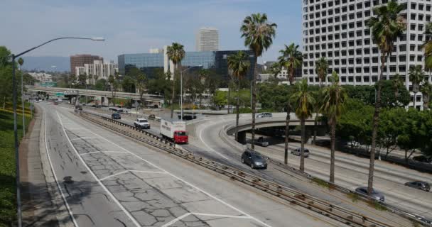 Snelwegverkeer Los Angeles Binnenstad — Stockvideo