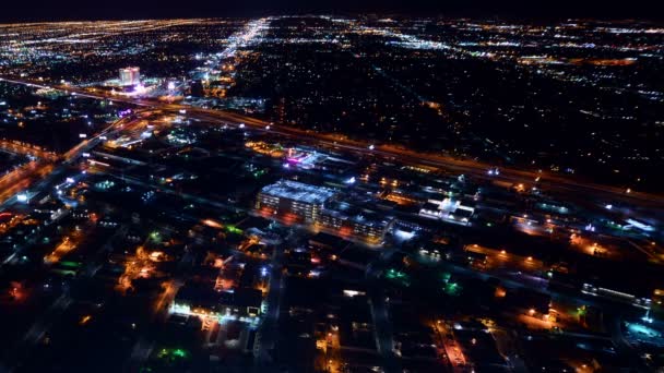 拉斯维加斯时间飞逝城市景观之夜在内华达州美国 — 图库视频影像