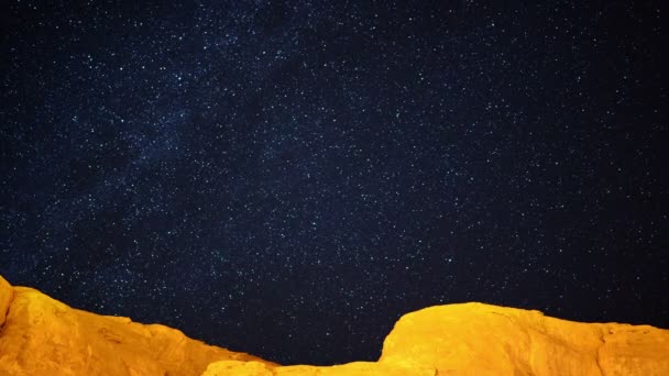 Navajo Ulusu Arizona Utah Güneybatısında Anıt Vadisi Samanyolu Galaksisi Zamanaşımı — Stok video