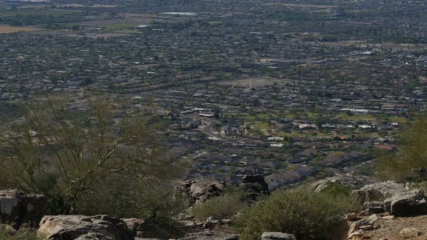 Phoenix Downtown Desde South Mountain Park Dobbins Lookout Arizona Estados — Vídeos de Stock