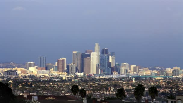 Los Angeles Zaman Hızı Şehir Merkezi Bulutu — Stok video