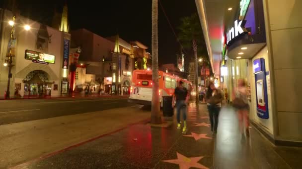 Hollywood Hollywood Bulvarı Nda Yürüme Hızı Los Angeles California Abd — Stok video