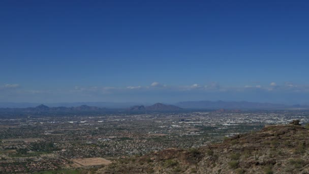 Phoenix Downtown Desde South Mountain Park Dobbins Lookout Arizona Estados — Vídeos de Stock