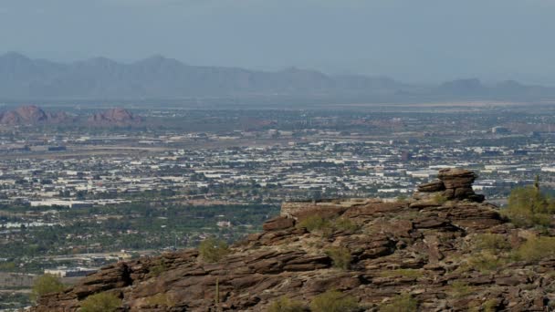 Phoenix Downtown Desde South Mountain Park Dobbins Lookout Arizona Estados — Vídeos de Stock