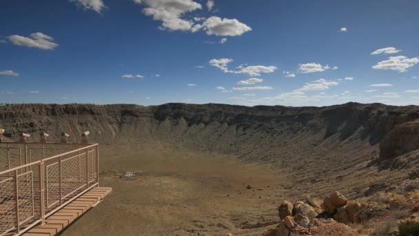 Cratera Meteoro Natural Landmark Arizona Eua Time Lapse — Vídeo de Stock