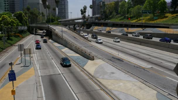 Circulation Autoroutière Dans Centre Ville Los Angeles — Video
