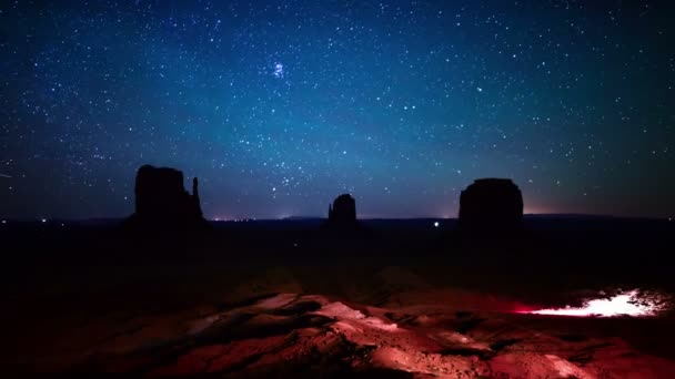 Monument Valley Vía Láctea Galaxy Dolly Time Lapse — Vídeos de Stock