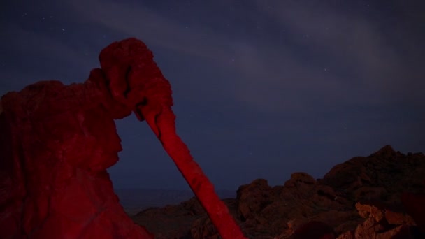 Ateş Vadisi Parkı Yıldızları Zaman Aşımı Fil Rock Dolly Pan — Stok video