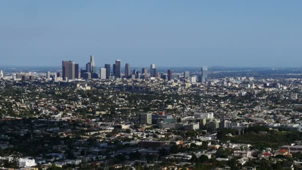 Moln Skugga Över Los Angeles Downtown Time Lapse Day — Stockvideo