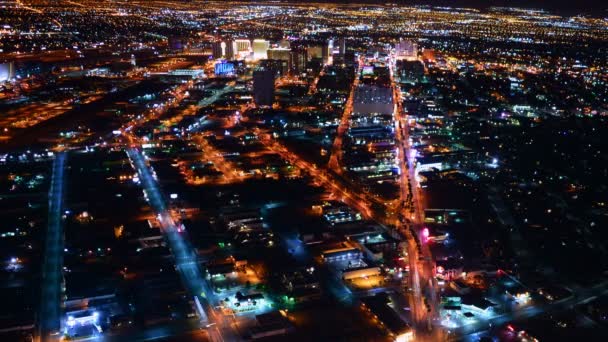 Las Vegas Zeitraffer Stadtbild Innenstadt Bei Nacht Nevada Usa — Stockvideo