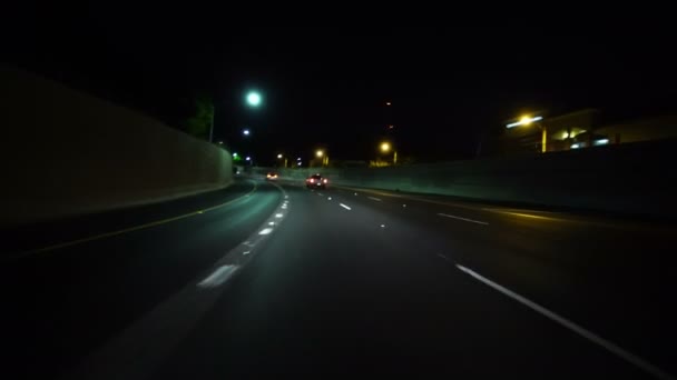 Placas Condução Los Angeles Freeway Vista Frente Interstate 110 Túneis — Vídeo de Stock