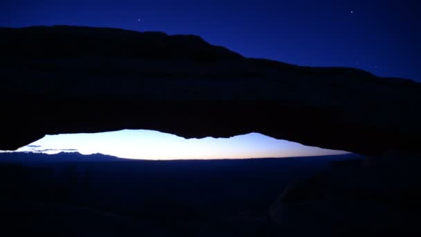 Canyonlands National Park Night Sunrise Mesa Arch Dans Utah Sud — Video