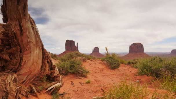 Monument Valley Dolly Shot Time Lapse Chmury Arizonie Utah Południowo — Wideo stockowe