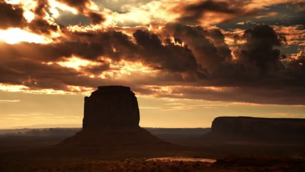Monument Valley Sunrise Zeitraffer Wolken Arizona Und Utah Südwest Usa — Stockvideo