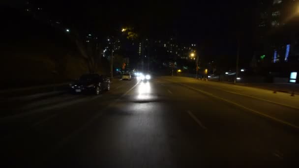 Körplåtar Los Angeles Downtown Figueroa Rear View Norrut Vid Cesar — Stockvideo