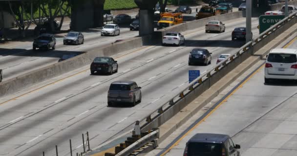 Tráfico Por Autopista Centro Los Ángeles — Vídeos de Stock