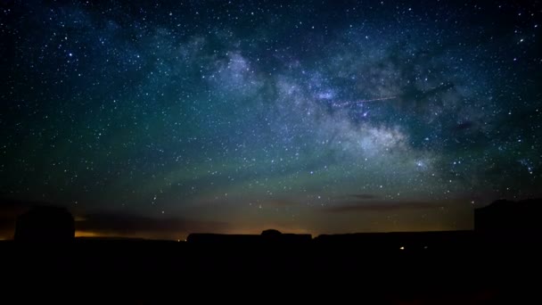 Monument Valley Vintergatan Galaxy Time Lapse — Stockvideo