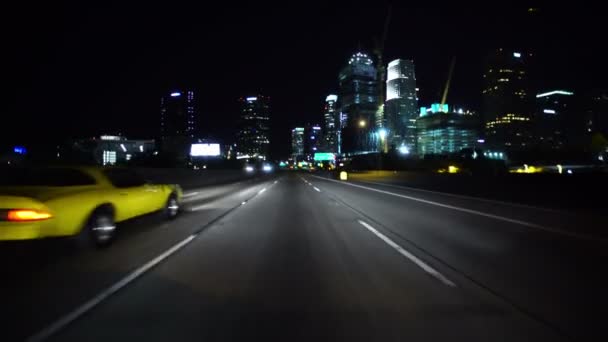 洛杉矶高速公路前景2州际公路110北行 — 图库视频影像