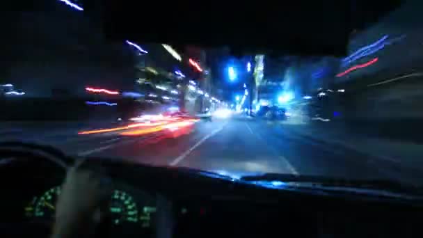 Conduite Pov Time Lapse Drivers View Nuit Beverly Hills — Video