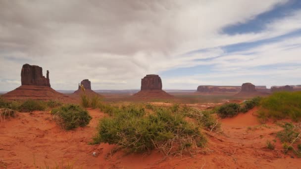 Monument Valley Dolly Shot Time Lapse Nuvole Arizona Utah Sud — Video Stock