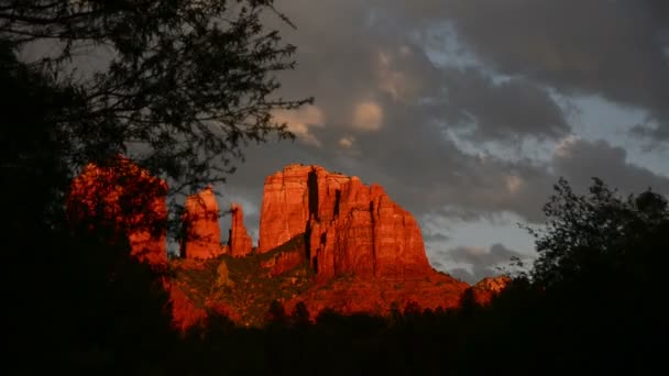 Sedona Time Lapse Cathedral Rock Sunset Arizona Southwest Usa — Vídeo de stock