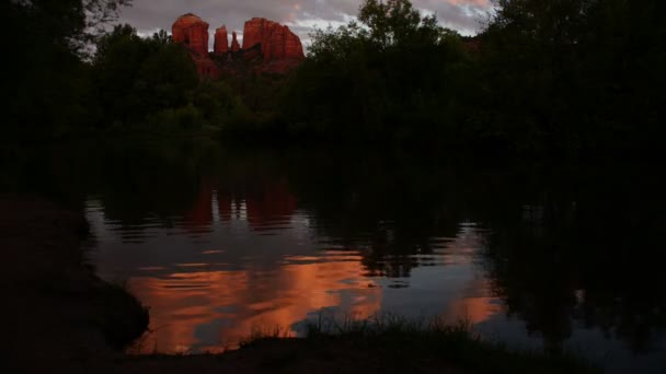 Sedona Time Lapse Cattedrale Riflessioni Rupestri Sul Tramonto Arizona Southwest — Video Stock