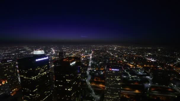 Trafic Paysage Urbain Nuit Centre Ville Los Angeles — Video