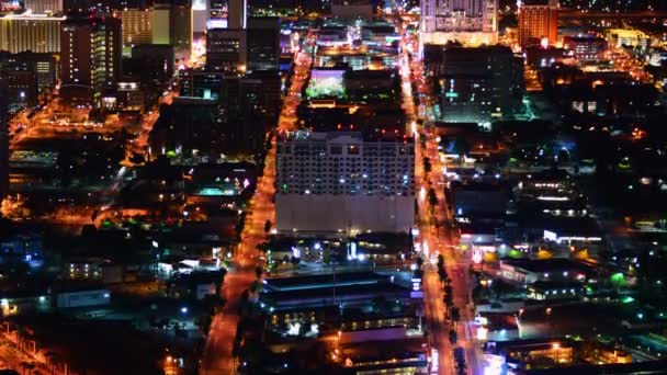 Las Vegas Time Lapse Cityscape Downtown Natten Nevada Usa — Stockvideo