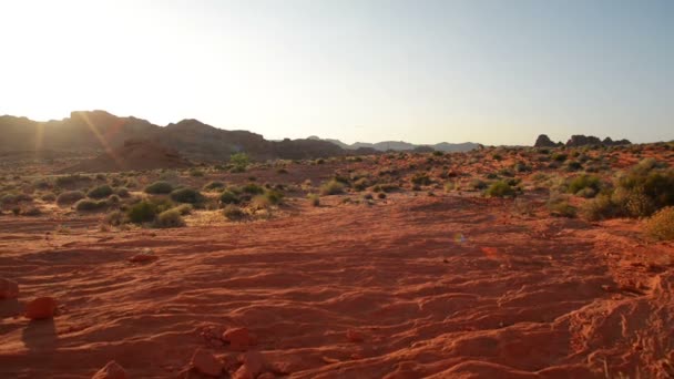 Valley Fire State Park Sunset Dolly Shot Desert Nevada Estados — Vídeo de stock